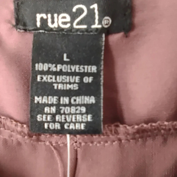 Rue 21 lightweight brown dress size Large, pockets, mini length Y2K, cowgirl - Picture 2 of 5